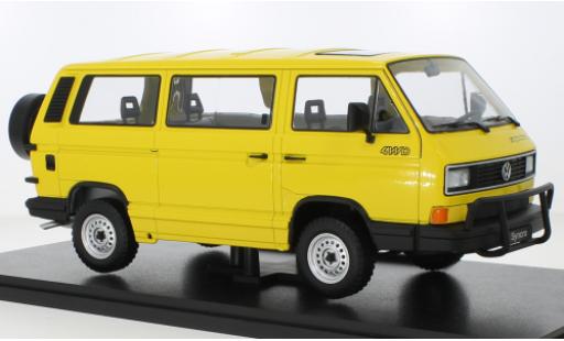 Modelauto Volkswagen T3 B Bus Syncro geel 1987 1/18 KK Scale