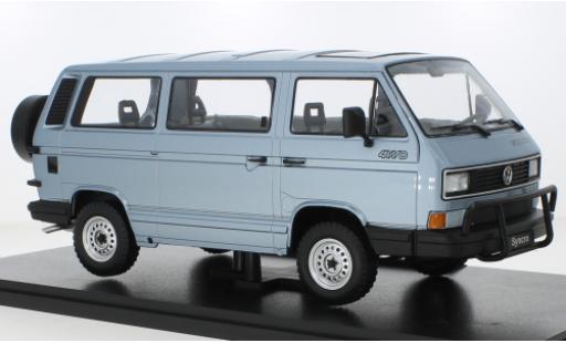 Modelauto Volkswagen T3 B Bus Syncro metallic blauw 1987 1/18 KK Scale