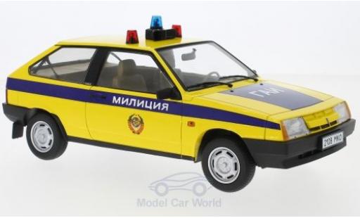 Modelauto Lada Samara Police geel/blauw Politie SU Milizija 1984 1/18 KK Scale