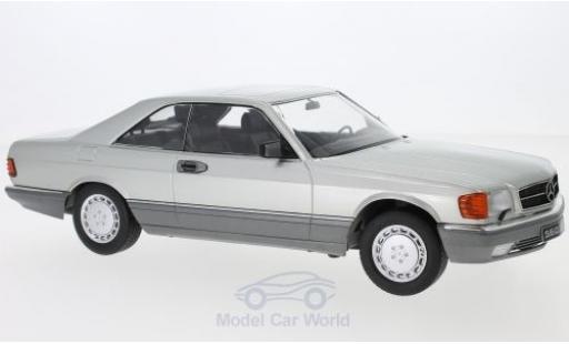 Modelauto Mercedes 560 Coupe SEC (C126) grijs 1985 1/18 KK Scale