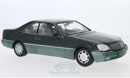 Modelauto Mercedes 600 AMG SEC (C140) metallic groen 1992 1/18 KK Scale