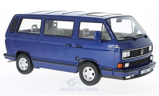 Modelauto Volkswagen Bulli Classic T3 Multivan metallic blauw 1992 1/18 KK Scale