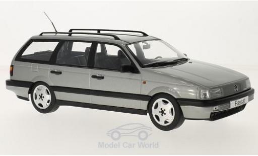 Modelauto Volkswagen Passat B3 Variant metallic grijs 1988 1/18 KK Scale
