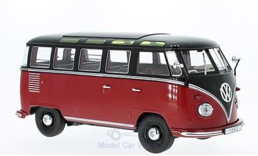 Modelauto Volkswagen T1 B rood/zwart 1962 Samba 1/18 KK Scale