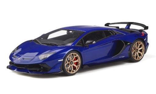 Modelauto Lamborghini Aventador SVJ metallic blauw 1/18 GT Spirit