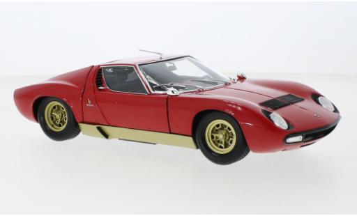 Modelauto Lamborghini Miura SV P400 rood/gold 1970 1/18 Kyosho