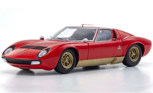 Modelauto Lamborghini Miura SV rood/gold 1970 1/18 Kyosho