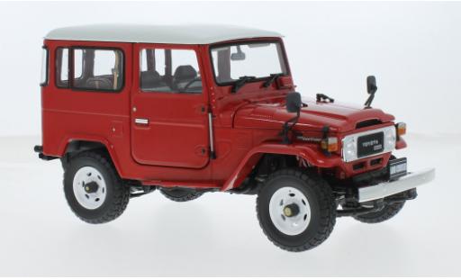 Modelauto Toyota Land Cruiser 40 Van (BJ42V) rood/wit 1/18 Kyosho