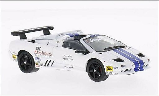 Lamborghini Diablo VT 1/43 WhiteBox -R Roadster Trofeo wit/blauw 1997 modelauto