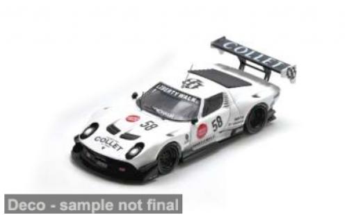 Modelauto Lamborghini Miura GT Evo LB-Silhouette Works wit/zwart 1/64 INNO64
