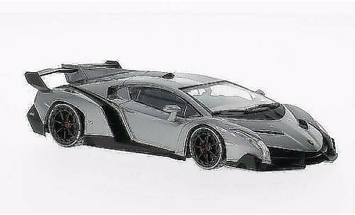 Lamborghini Veneno Coupe 1/43 Kyosho grijs met witem Dekor-strepen modelauto