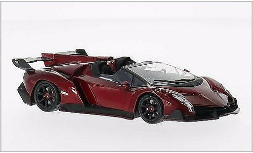 Lamborghini Veneno Roadster 1/43 WhiteBox metallic rood 2013 modelauto