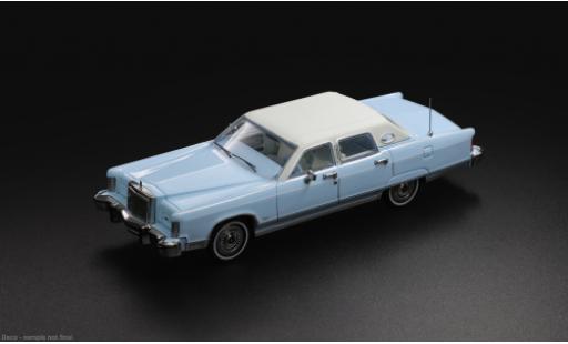 Modelauto Lincoln Continental 1979 blauw/wit 1/64 Sun Star