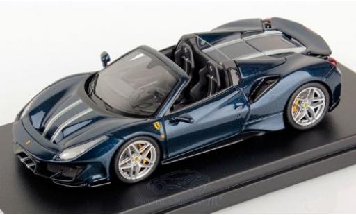 Modelauto Ferrari 488 Pista Spider metallic blauw/Dekor 2018 1/43 Look Smart