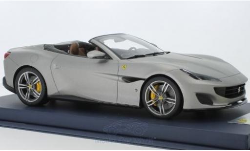Modelauto Ferrari Portofino Cabriolet mat-grijs 2018 1/18 Look Smart