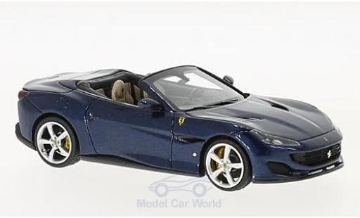 Modelauto Ferrari Portofino Cabriolet metallic blauw 1/43 Look Smart