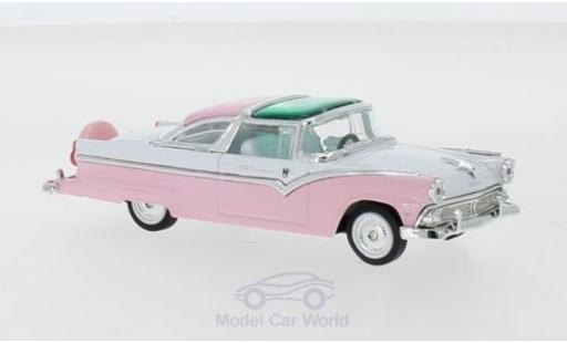 Modelauto Ford Crown Victoria roze/wit 1955 1/18 Lucky Die Cast