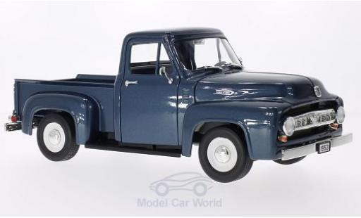 Modelauto Ford F-100 Pickup 00 Pick Up metallic blauw 1953 1/18 Lucky Die Cast