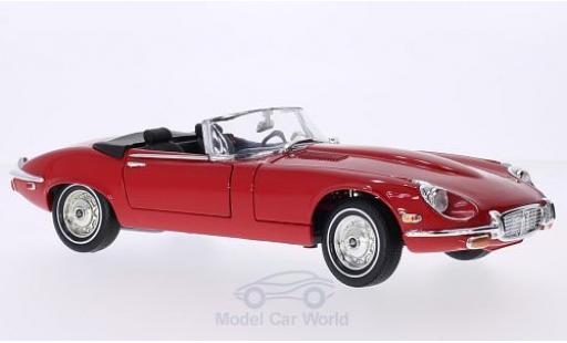 Modelauto Jaguar E-Type Roadster rood 1971 kap ge&Atilde;&para;ffnet 1/18 Lucky Die Cast