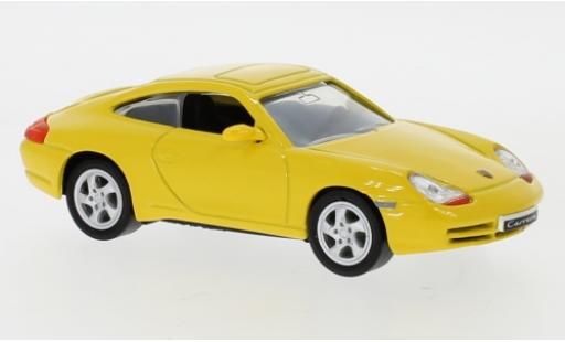 Modelauto Porsche 911 Carrera geel 1998 1/43 Lucky Die Cast