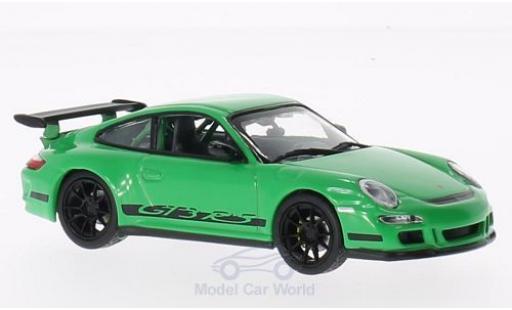 Modelauto Porsche 911 GT3 RS Felgen u. strepen zwart groen 1/43 Lucky Die Cast