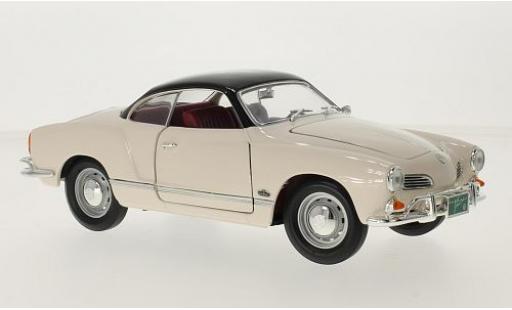 Modelauto Volkswagen Karmann Ghia Base Ghia wit/zwart 1966 1/18 Lucky Die Cast