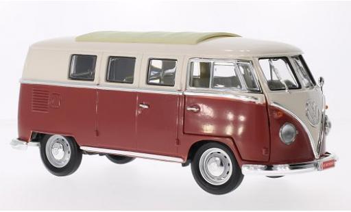 Modelauto Volkswagen T1 B Microbus beige/rood 1962 1/18 Lucky Die Cast