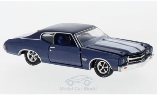 Modelauto Chevrolet Chevelle SS Malibu 454 metallic blauw/wit 1970 1/64 M2 Machines