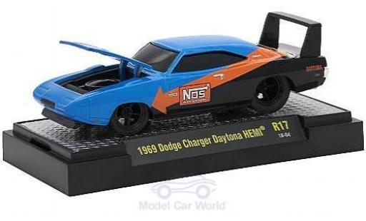 Modelauto Dodge Charger Daytona HEMI blauw/zwart Nos 1969 1/64 M2 Machines