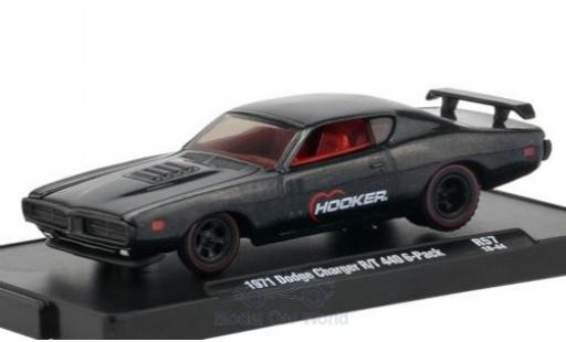Modelauto Dodge Charger R/T 440 6-Pack metallic antraciet Hooker 1971 1/64 M2 Machines