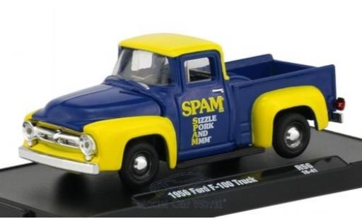 Modelauto Ford F-100 Pickup 00 blauw/geel 1956 1/64 M2 Machines