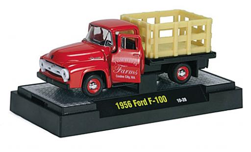 Modelauto Ford F-100 Pickup 00 rood Tom Davis Farms 1956 1/64 M2 Machines