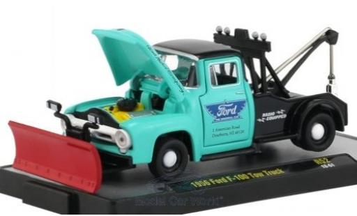 Modelauto Ford F-100 Tow Truck 00 turquoise/zwart 1956 1/64 M2 Machines