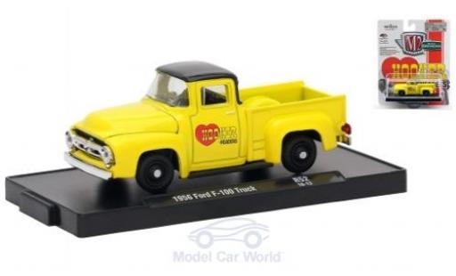Modelauto Ford F-100 Pickup 00 Truck geel/zwart Hooker Headers 1956 1/64 M2 Machines