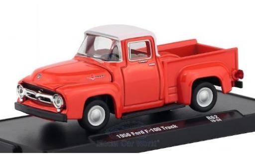 Modelauto Ford F-100 Pickup 00 Truck rood/wit 1956 1/64 M2 Machines