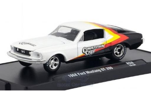 Modelauto Ford Mustang GT 390 wit/Dekor Competition Cams 1968 1/64 M2 Machines