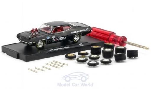 Modelauto Ford Torino Cobra zwart 1970 inklusive 12 Austauschr&Atilde;&curren;dern 6 Achsen en 1 Schraubenzieher Auto-Wheels Release 06 1/64 M2 Machines