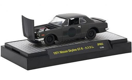 Modelauto Nissan Skyline 2000 GT-R mat-zwart RHD 1971 1/64 M2 Machines