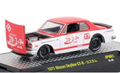 Modelauto Nissan Skyline 2000 GT-R rood/wit Coca Cola 1971 1/64 M2 Machines