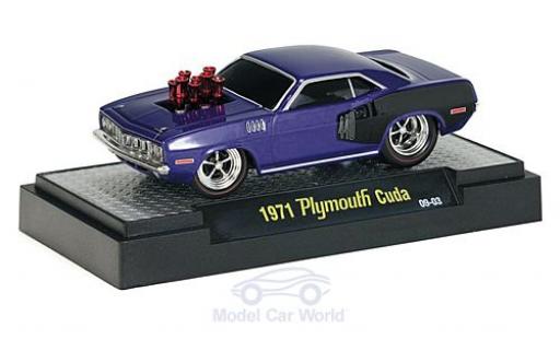 Modelauto Plymouth Cuda 1971 440 Tuning metallic lila 1/64 M2 Machines