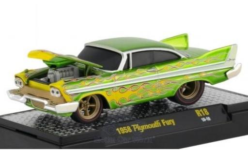 Modelauto Plymouth Fury Base metallic groen/Dekor 1958 1/64 M2 Machines