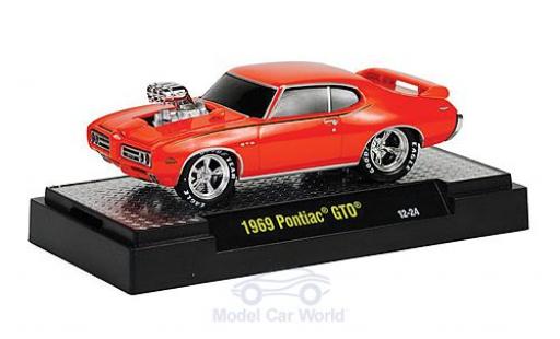 Modelauto Pontiac GTO 1969 oranje Motorhaube met Funktion Ground Pounders 1/64 M2 Machines