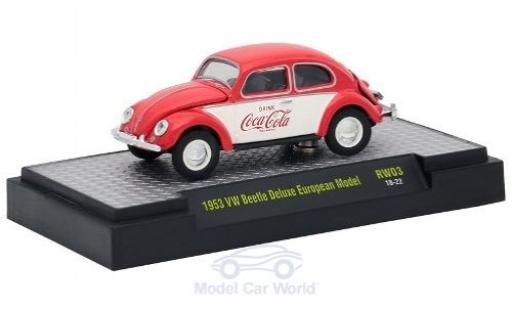 Modelauto Volkswagen Beetle Base Deluxe European Model rood/wit Coca Cola 1953 1/64 M2 Machines