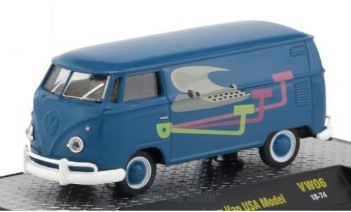 Modelauto Volkswagen T1 B Bestelwagen blauw/Dekor 1960 USA-Version 1/64 M2 Machines