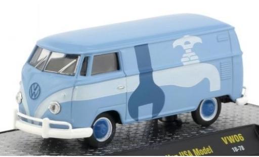 Modelauto Volkswagen T1 B Bestelwagen blauw/Dekor 1960 USA-Version 1/64 M2 Machines