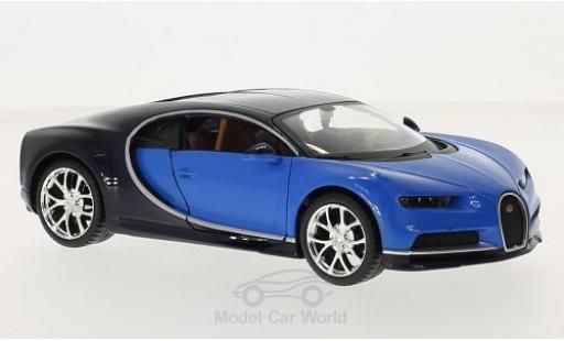 Modelauto Bugatti Chiron coupe blauw/blauw 2016 1/24 Maisto