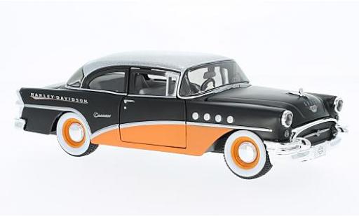 Modelauto Buick Century special edition mat-zwart/oranje Harley-Davidson 1955 1/24 Maisto