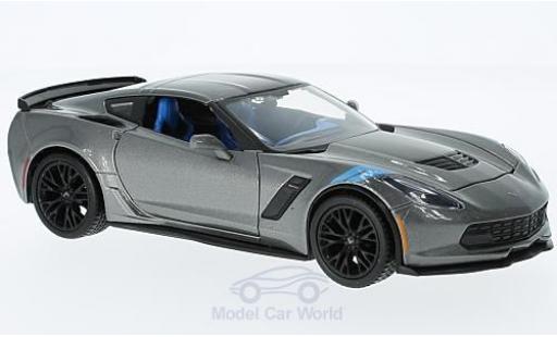 Modelauto Chevrolet Corvette Grand Sport metallic grijs 2017 zonder Vitrine 1/24 Maisto