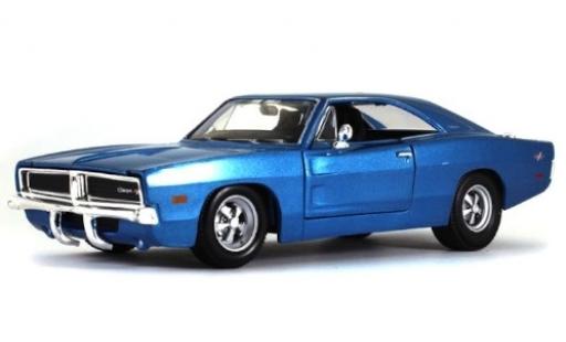 Modelauto Dodge Charger R/T metallic blauw 1969 l'&Atilde;&copy;ce 1/24 Maisto