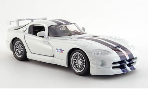 Modelauto Dodge Viper Roadster GT 2 wit avec zwart-blauw strepen 1/24 Maisto